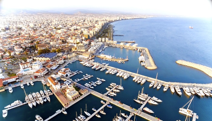 Aerial view of Limassol Marina, Cyprus